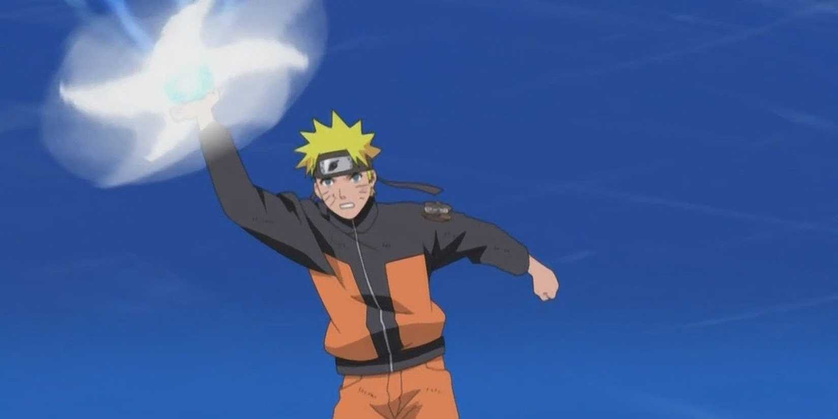 Naruto uses a Rasenshuriken.