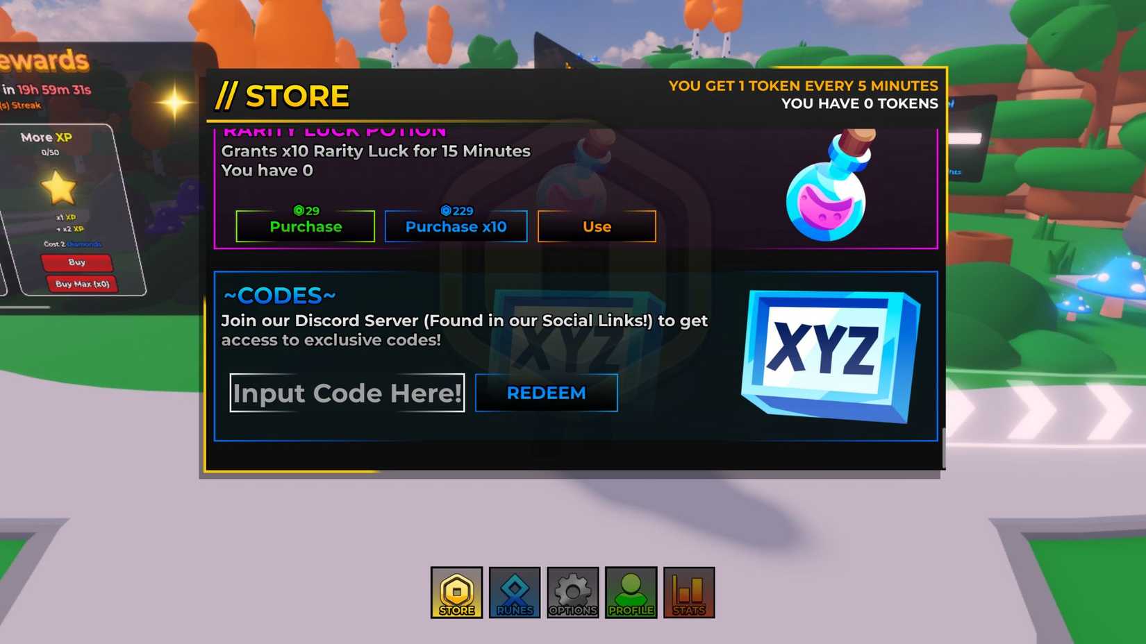 Omega Rarities 2 the codes tab