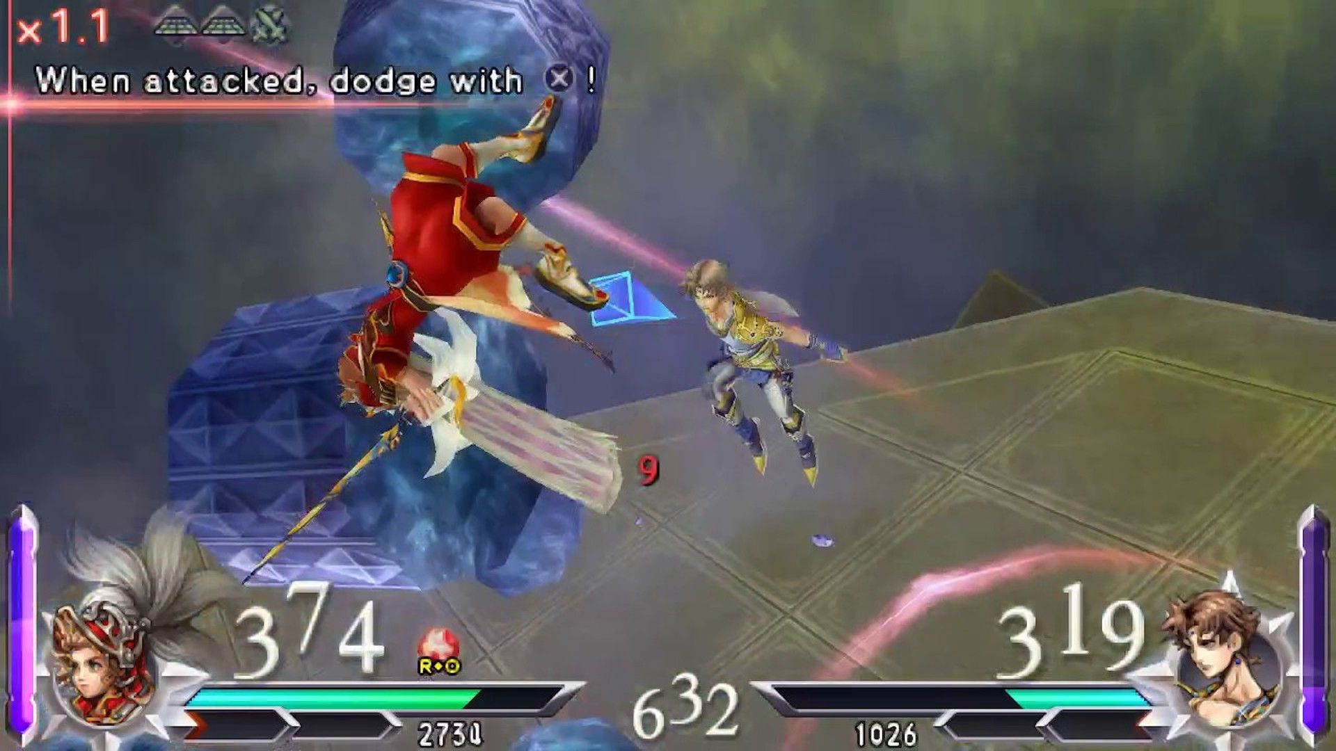 Onion Knight vs Bartz in Dissidia 012 Final Fantasy (PSP)