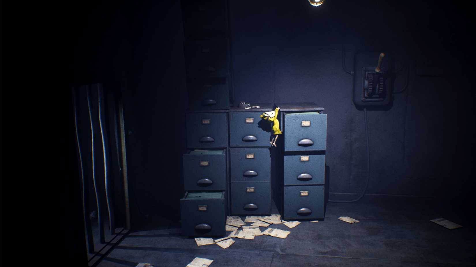 open drawers and pull the lever in little nightmares