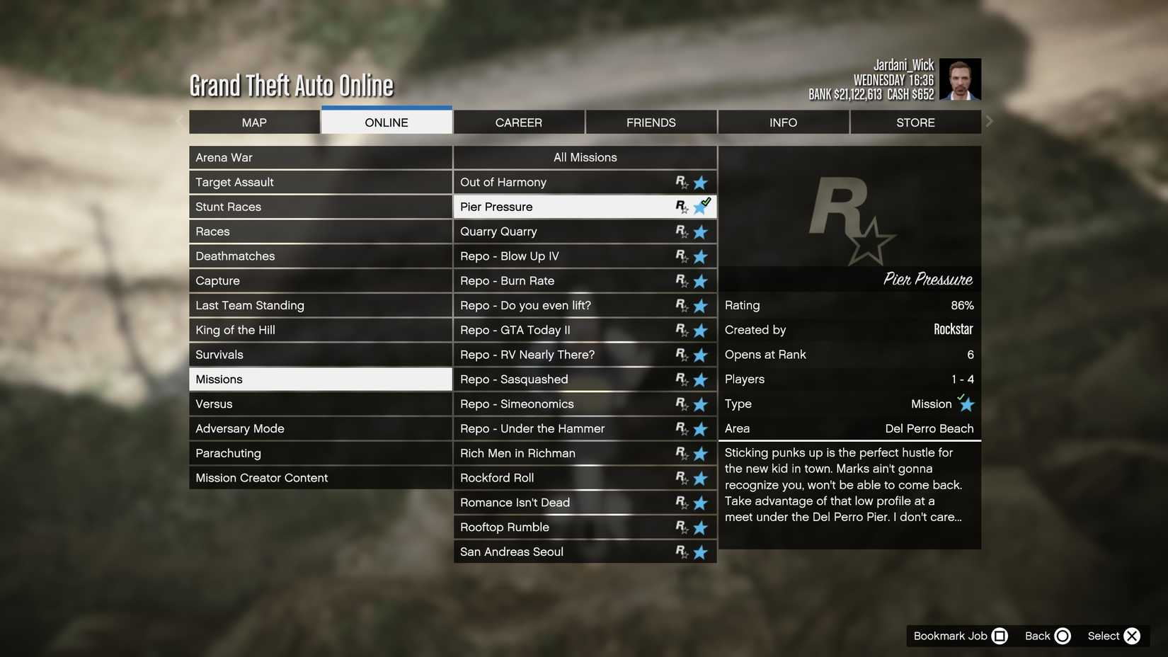 pier pressure contact mission