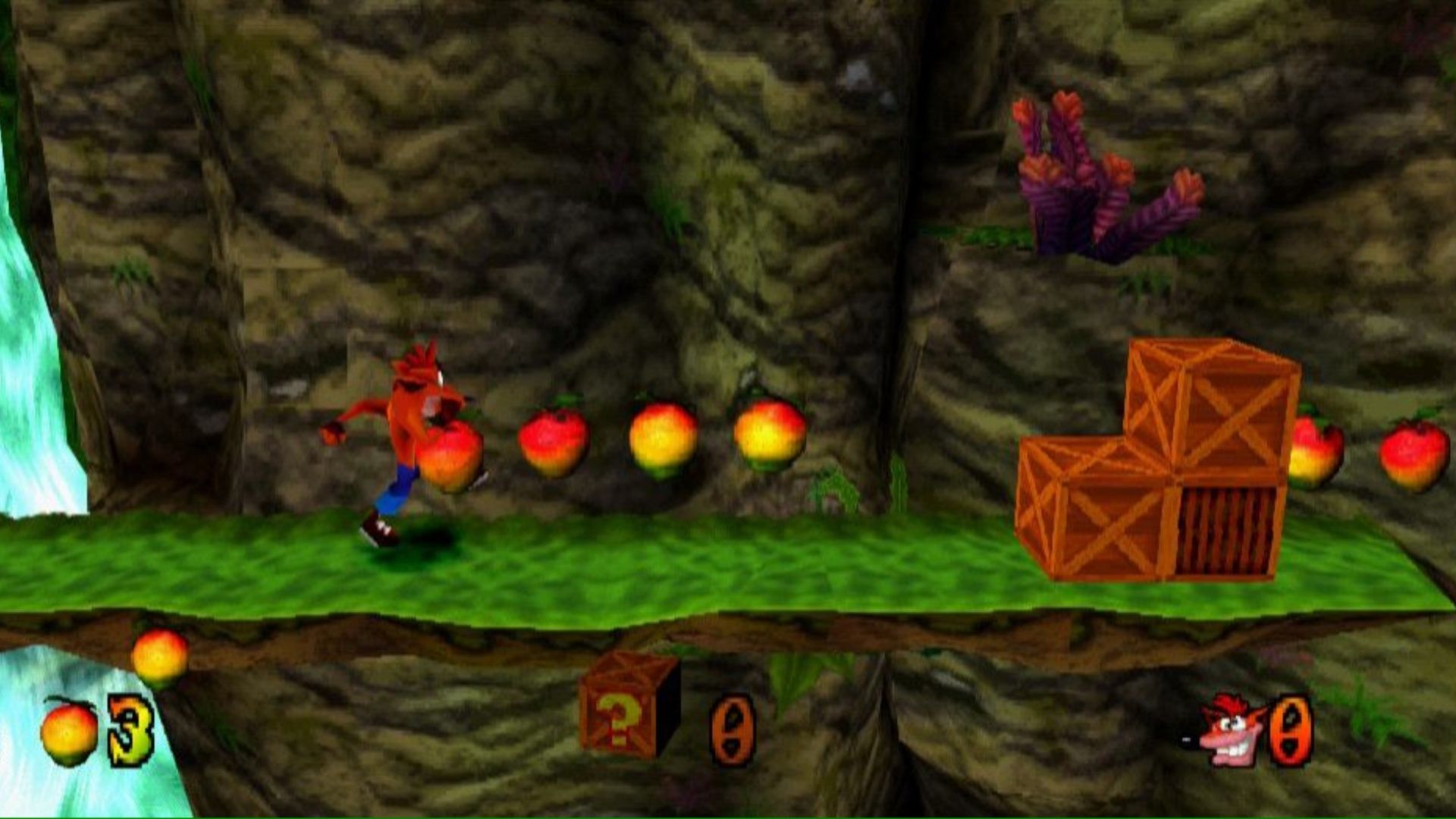 Playing a 2D level in Crash Bandicoot 2 Cortex Strikes Back (1997)