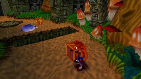 Playing a 3D level in Crash Bandicoot 2 Cortex Strikes Back (1997)
