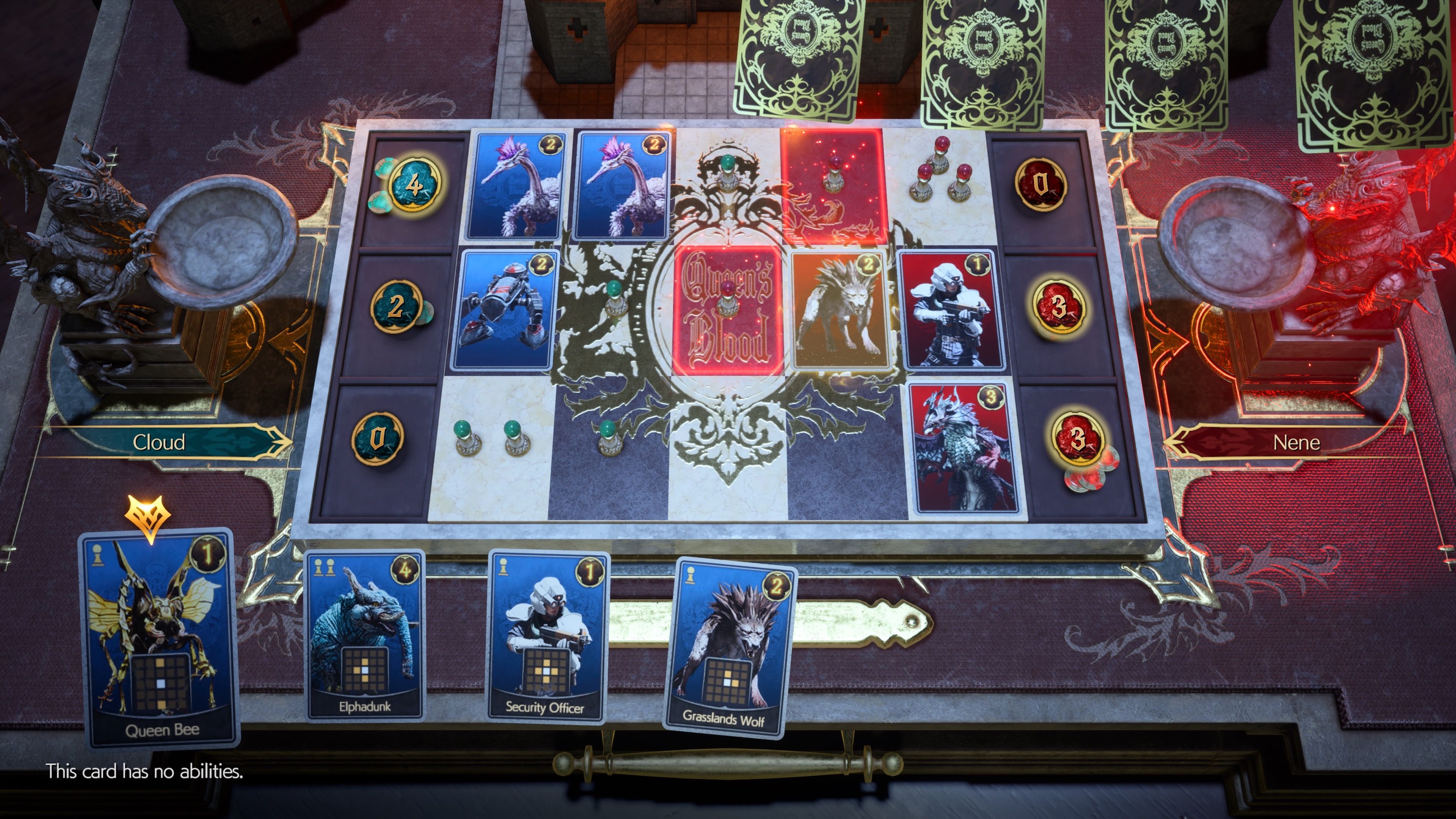 Playing a card game in Final Fantasy 7 Rebirth (2023)