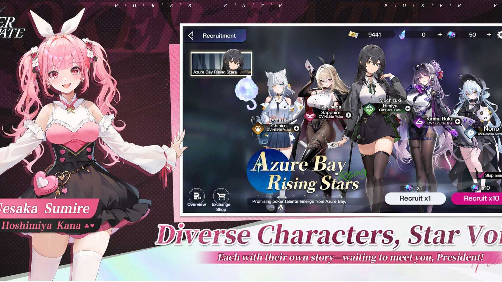 Poker Fate Texas Holdem characters