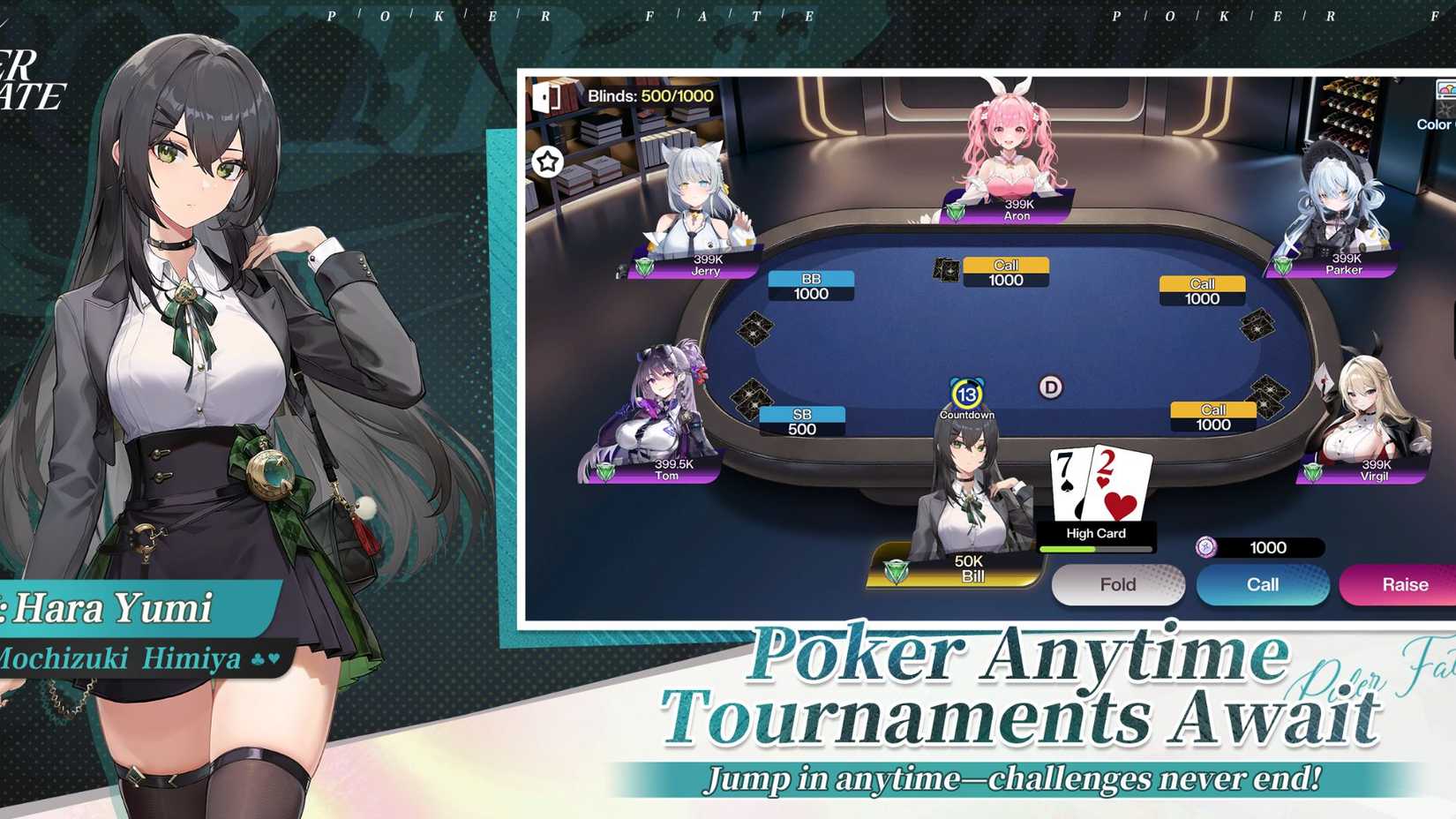 Poker Fate Texas Holdem characters