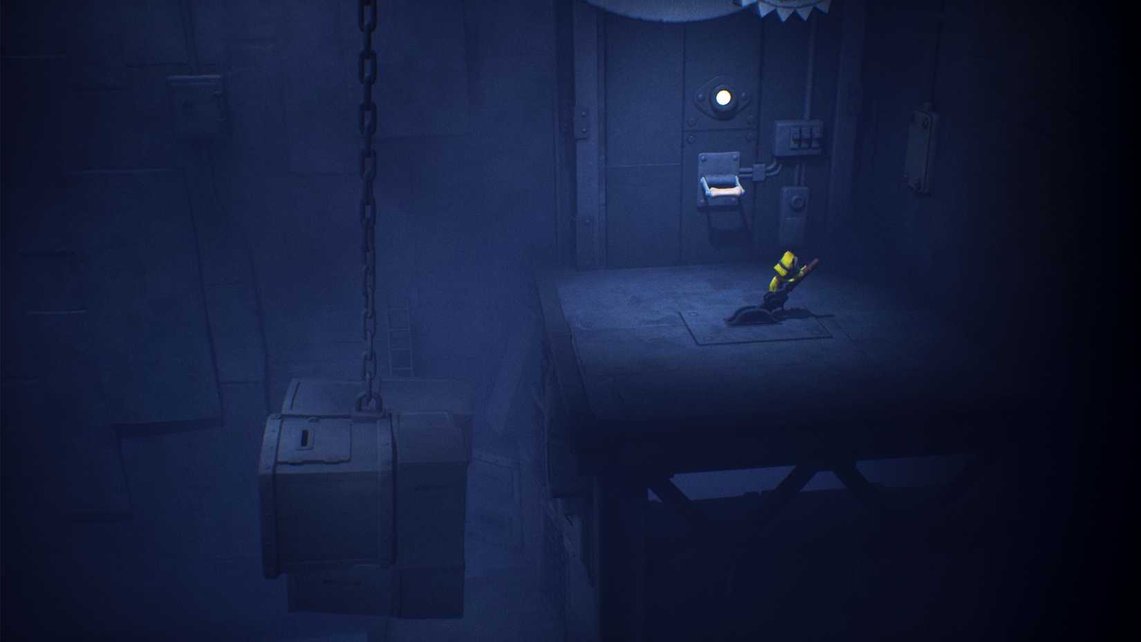 drag the box right and jump into little nightmares