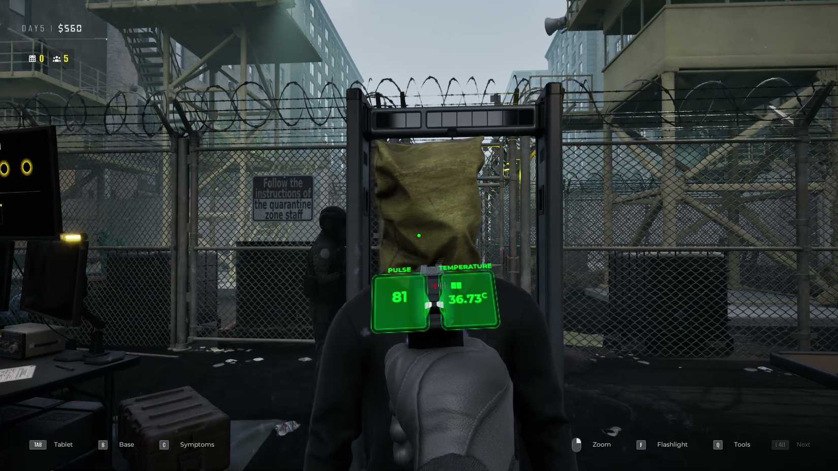 pulse and temperature quarantine zone