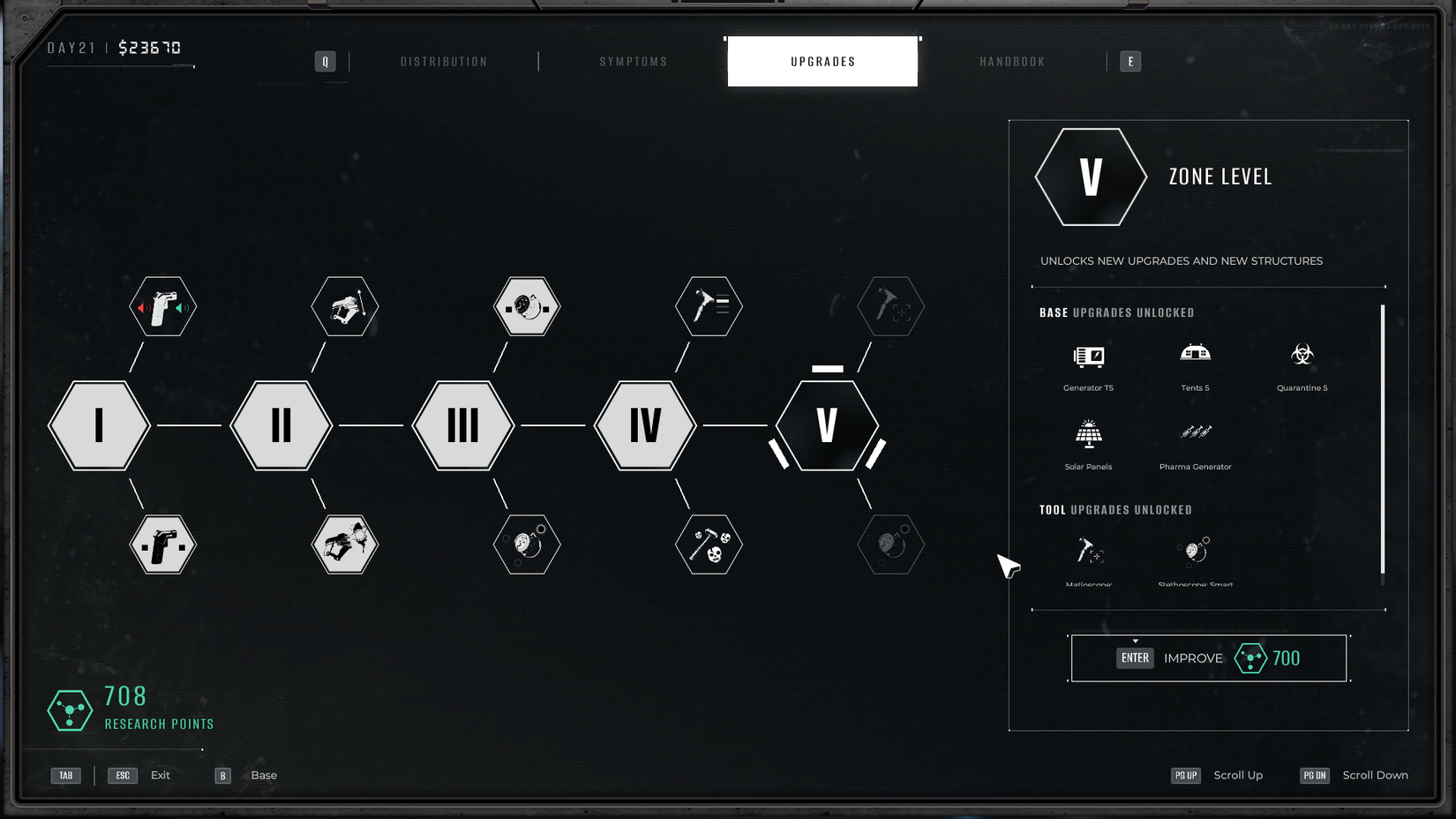 the maximum zone level of the quarantine zone