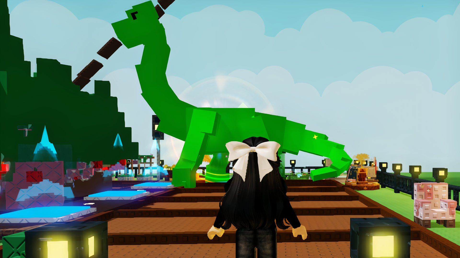 rainbow brontosaurus in grow a garden