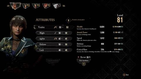 Raising Attributes in Clair Obscur Expedition 33 (2025)