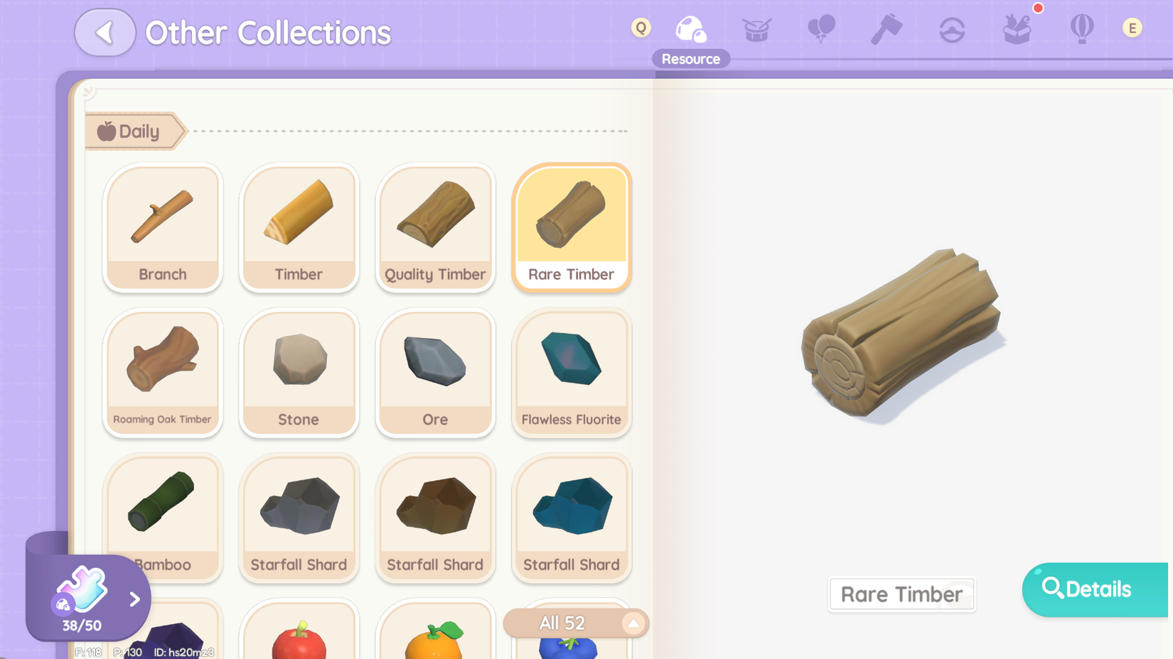 rare timber heartopia