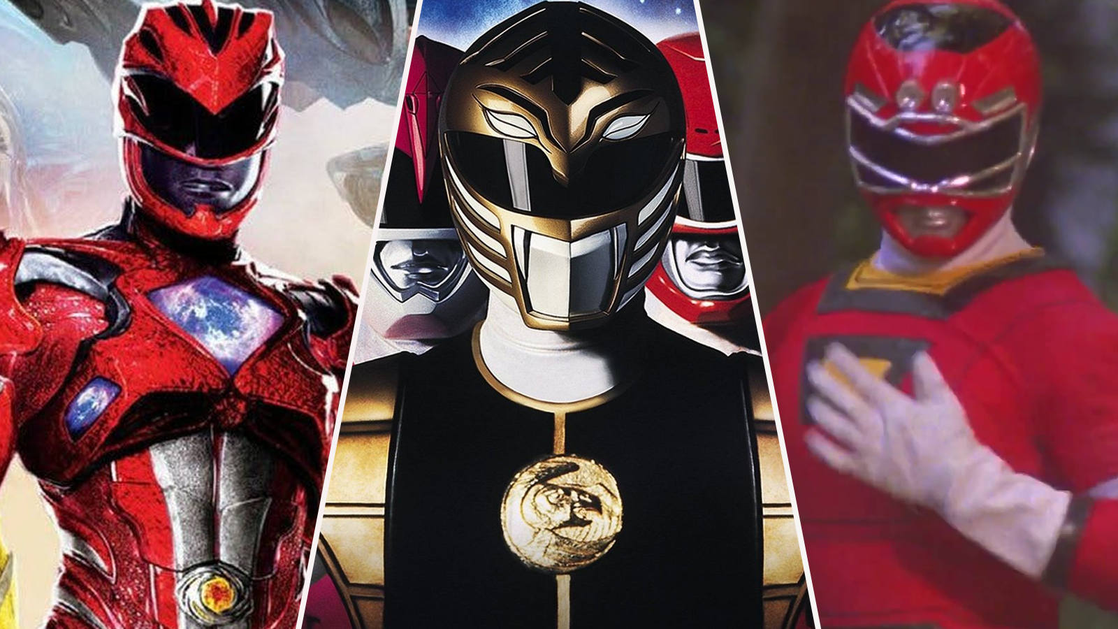 Red Ranger in the Power Rangers movie, White Ranger, and Tommy Oliver as the Red Turbo Ranger