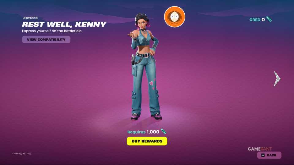 Rest Well, Kenny (Emoticon) - Fortnite
