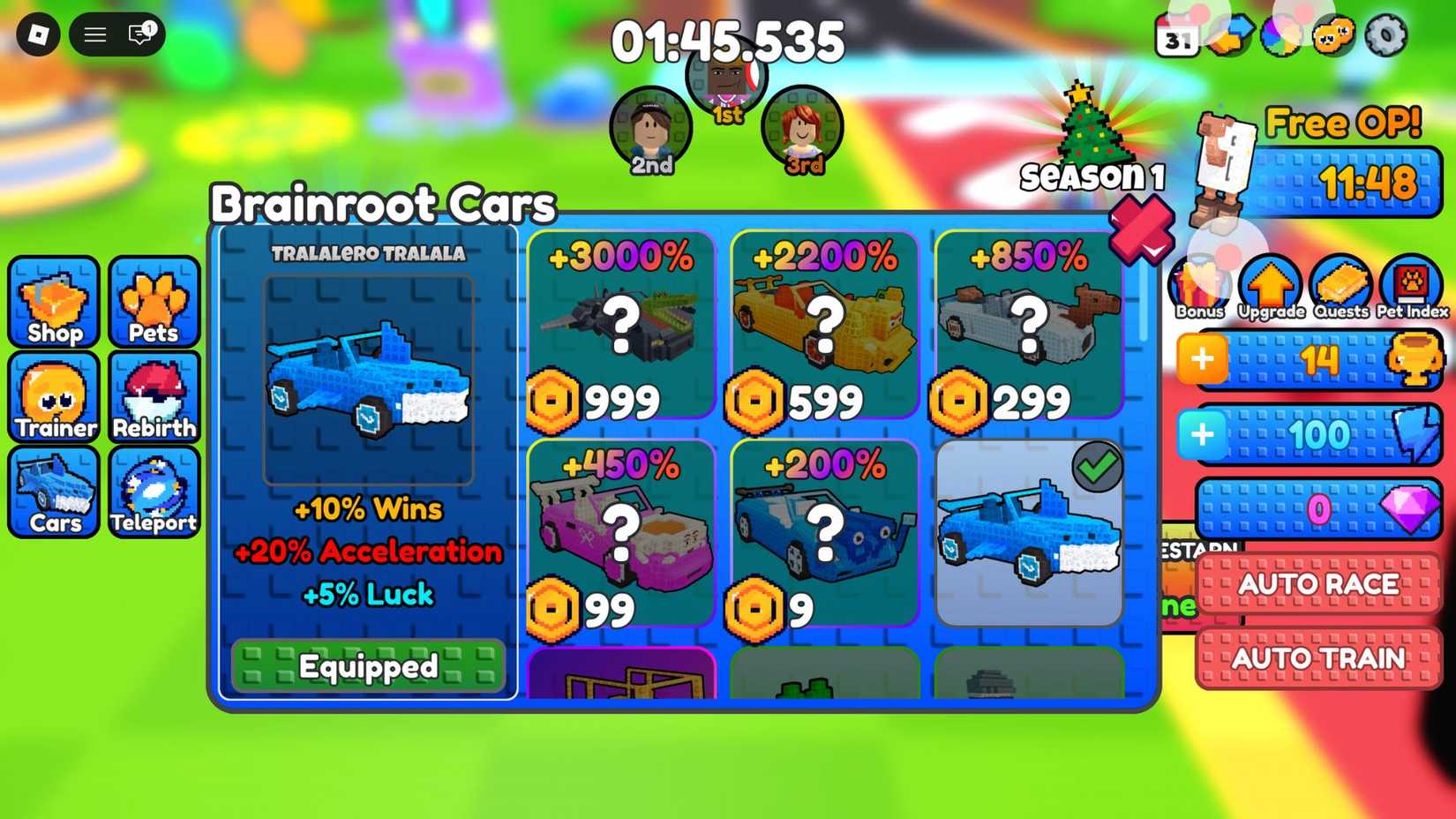 Ride a Brainrot cars