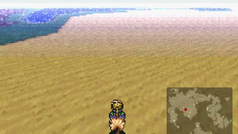 Riding a chocobo in Final Fantasy 6 (SNES)