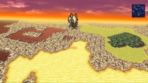 Riding an airship in Final Fantasy 6 (Switch)