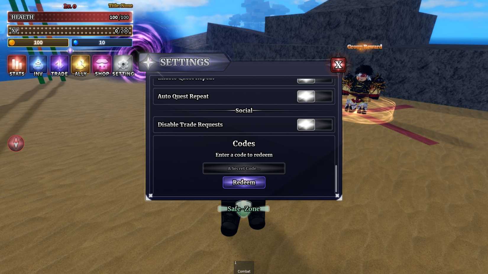 Sailor Piece the codes tab