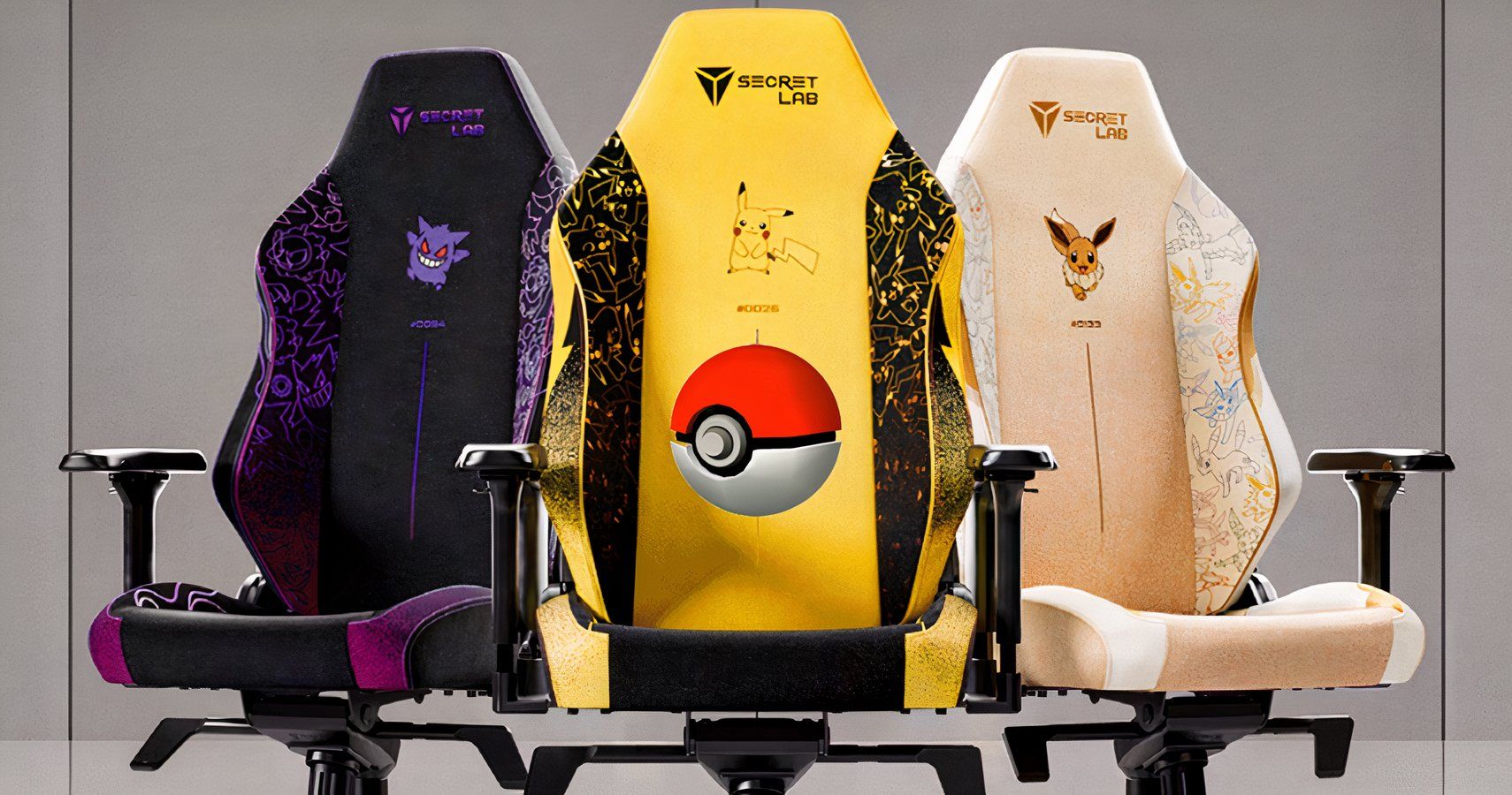 Secretlab's Titan Evo Gengar, Pikachu, and Eevee Chairs-1