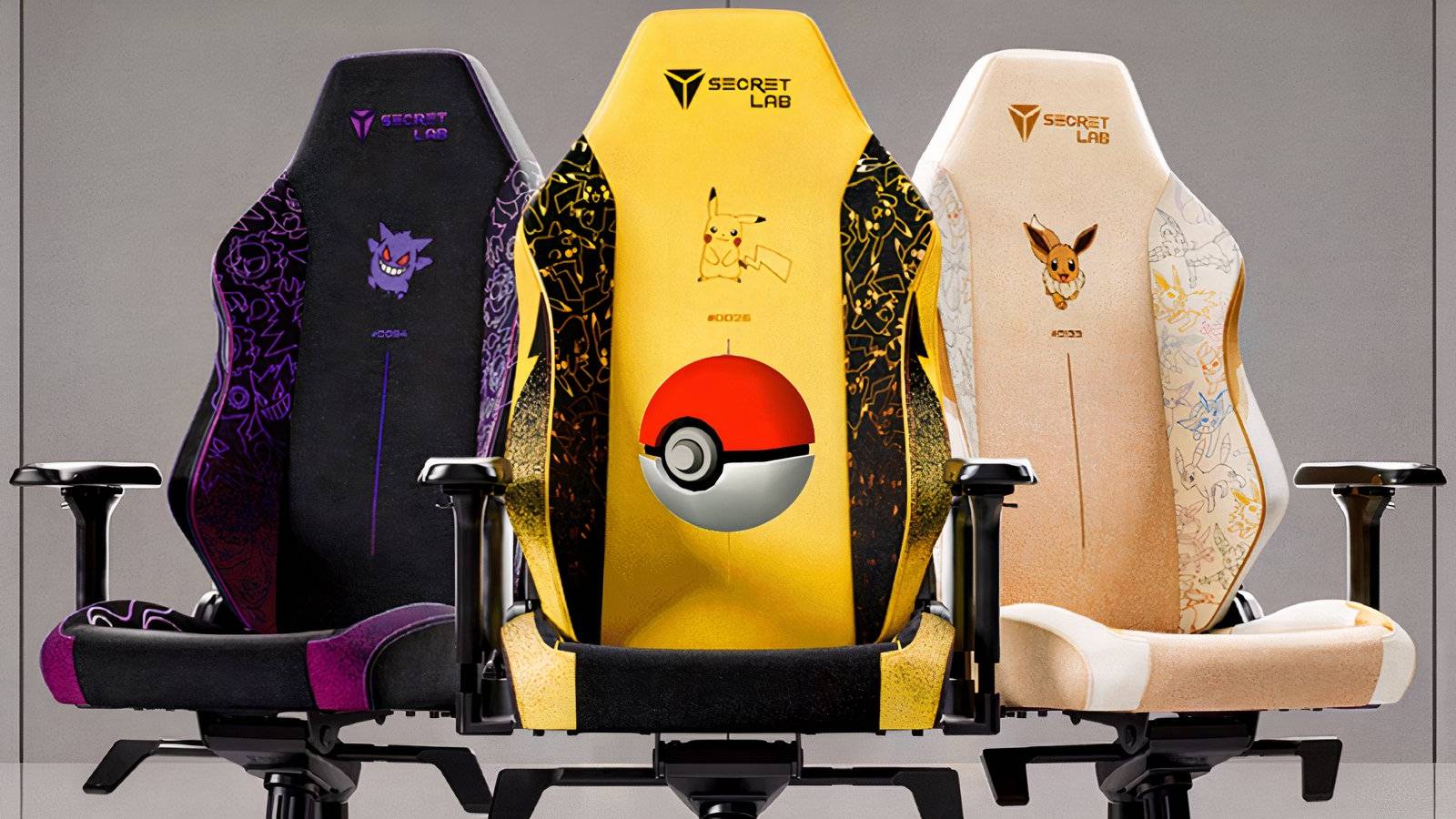 Secretlab's Titan Evo Gengar, Pikachu, and Eevee Chairs-1