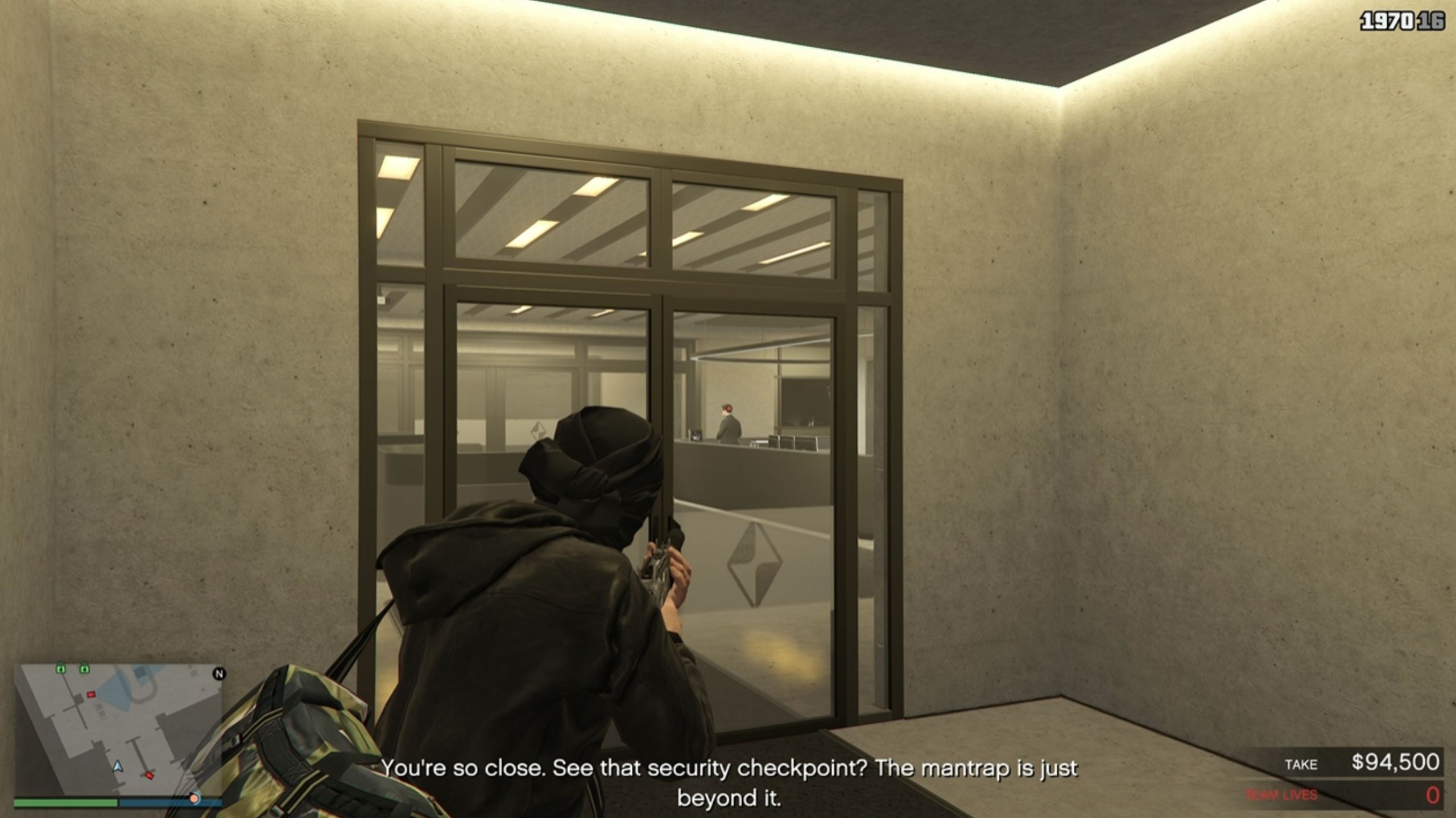 security room to the vault