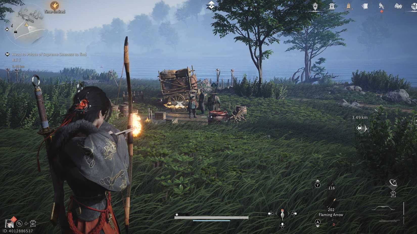 shoot fire arrow to take care of enemies in wwm