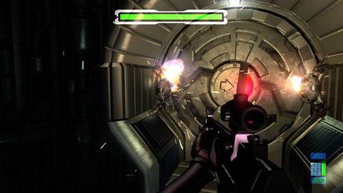 Shooting drones in Perfect Dark Zero (2005)