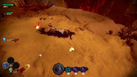 Shooting enemies in Darksiders Genesis (2019)