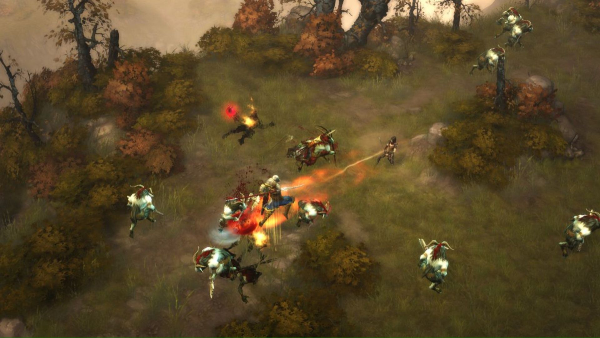 Shooting enemies in Diablo 3 (2012)