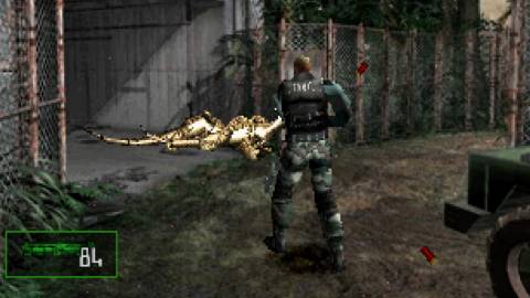 Shooting enemies in Dino Crisis 2 (2000)