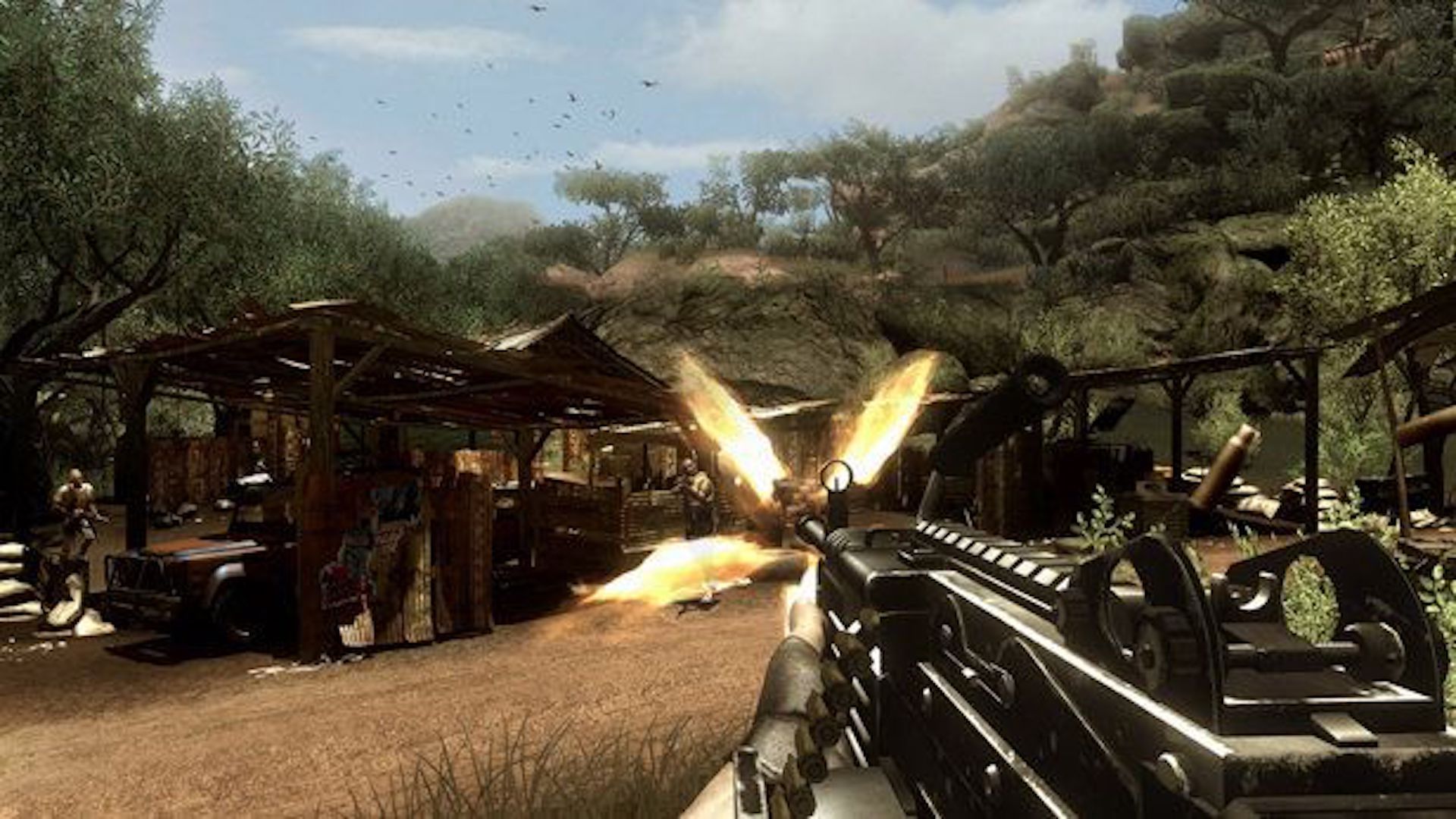Shooting enemies in Far Cry 2 (2008)