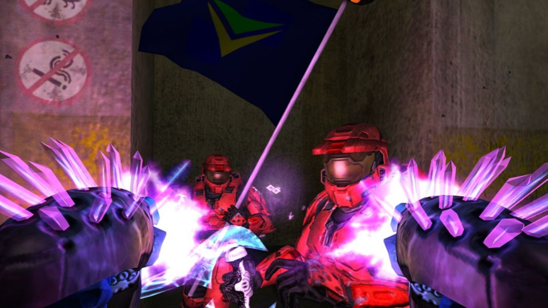 Shooting enemies in Halo 2 (2004)