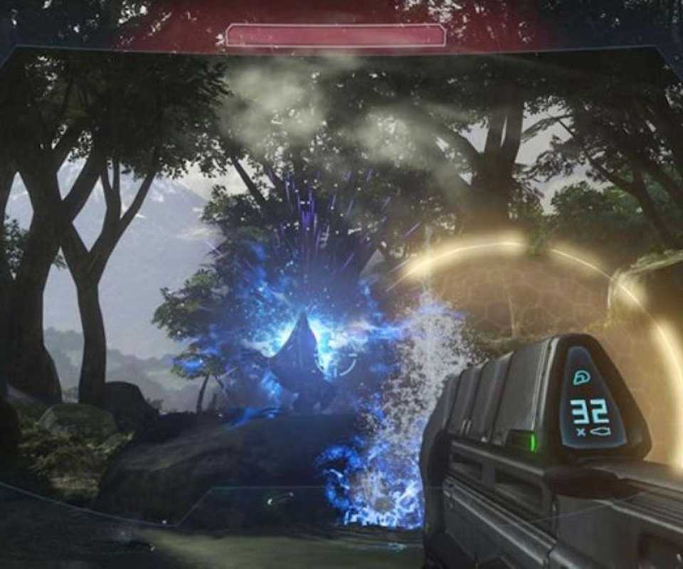 Shooting enemies in Halo 3 (2007)