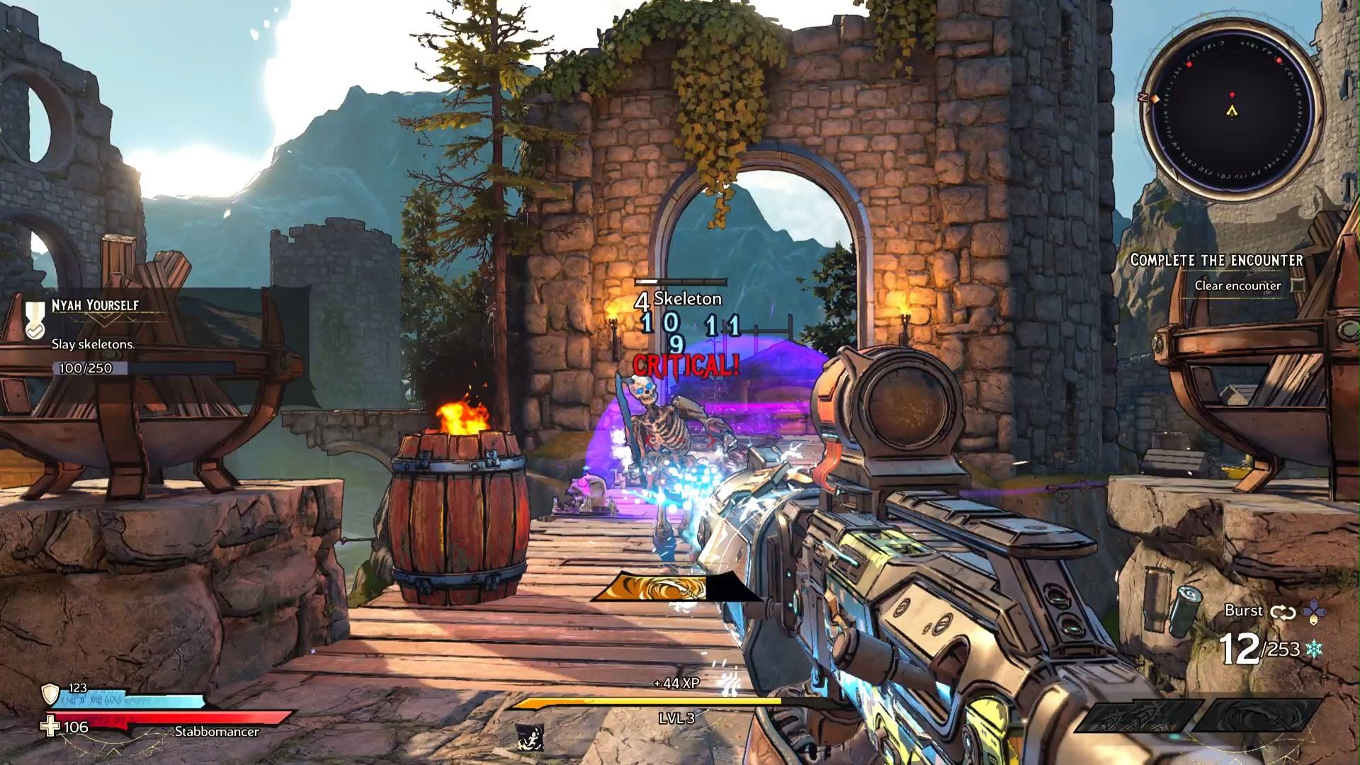 Shooting enemies in Tiny Tina's Wonderlands (2022)