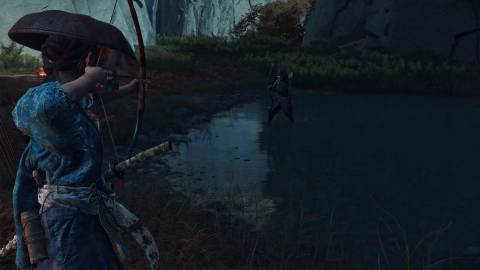 Shooting enemies with a bow in Ghost Of Yotei (2025)