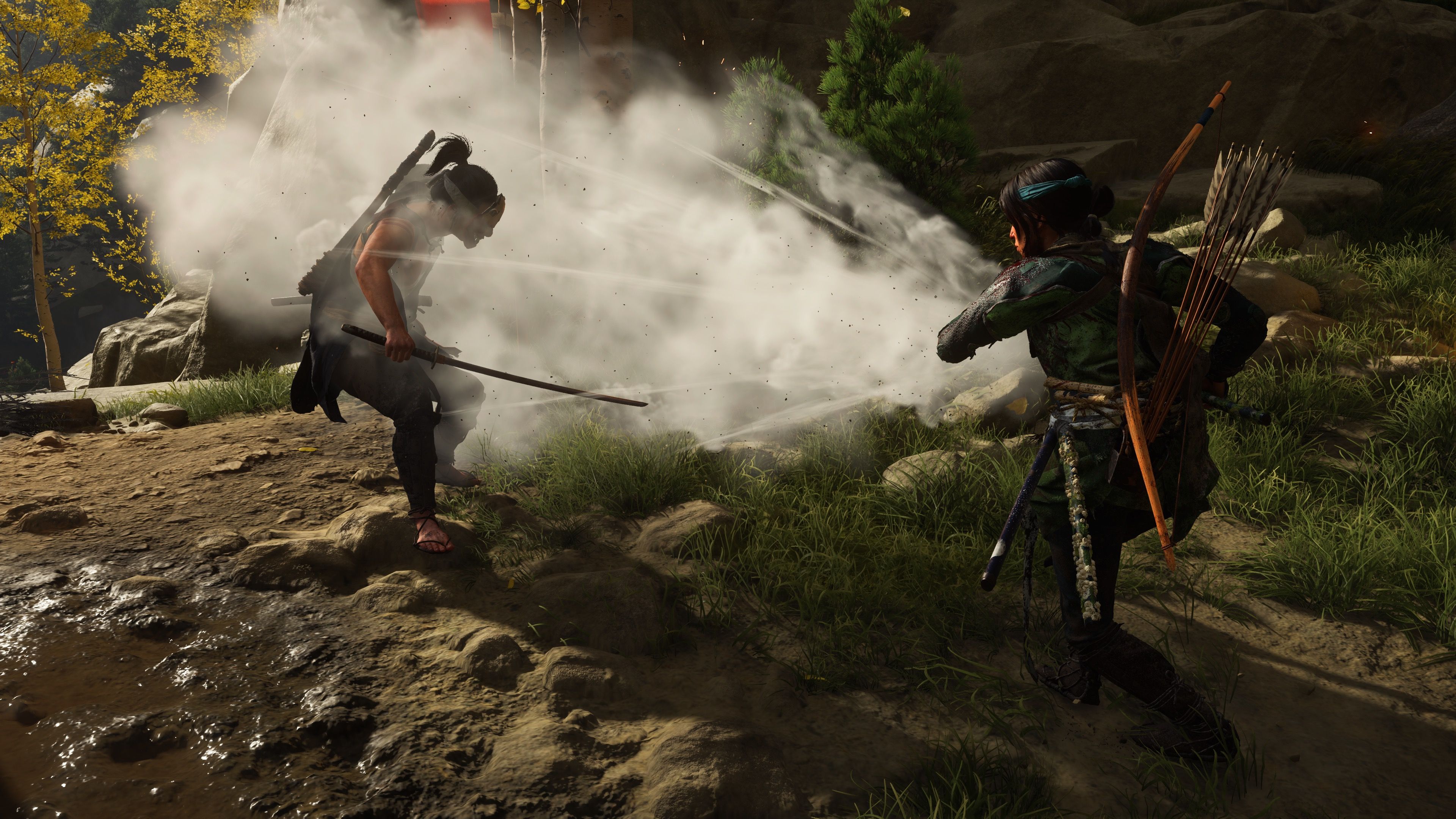 Shooting enemies with a gun in Ghost Of Yotei (2025)