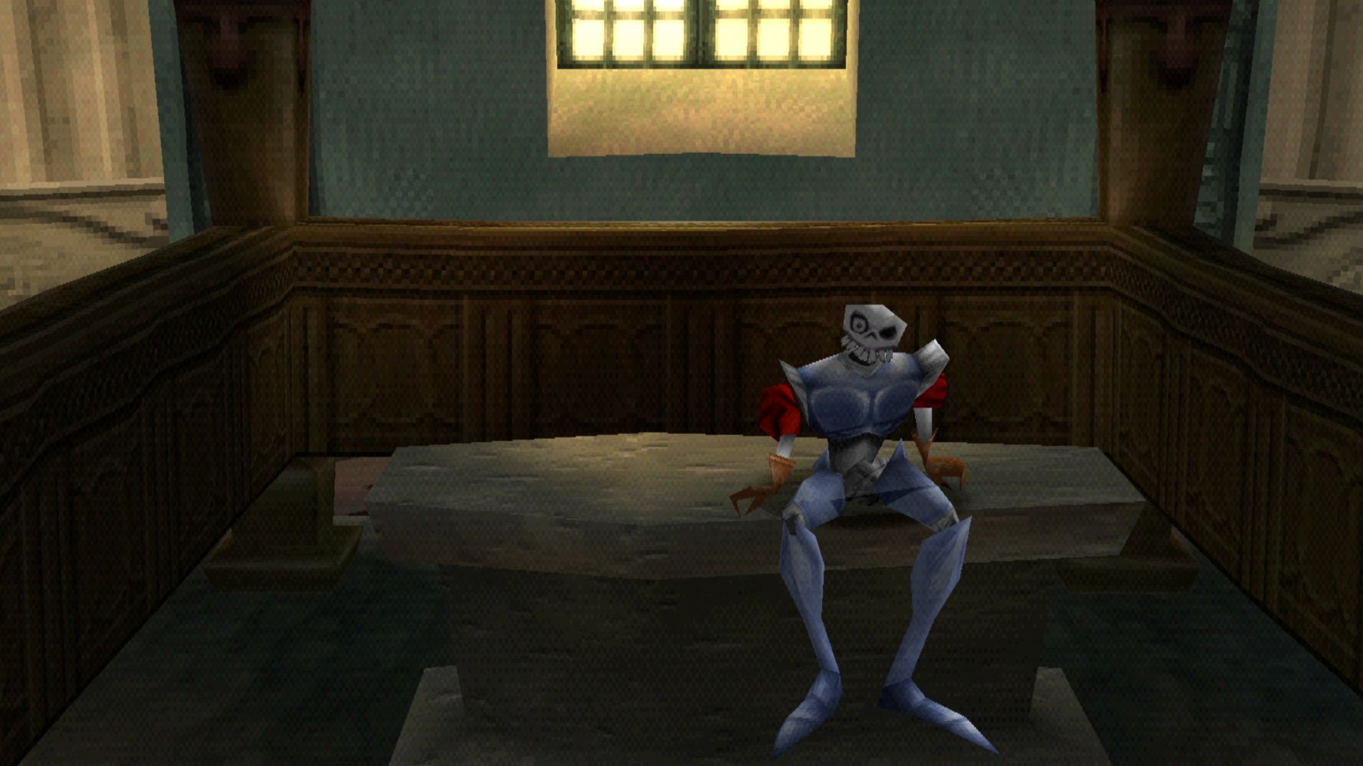 Sir Daniel sitting in MediEvil 2 (2000)