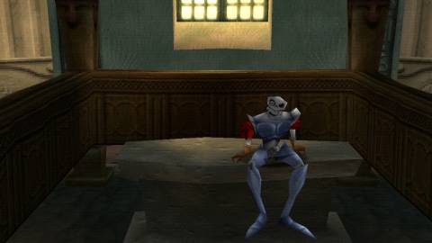 Sir Daniel sitting in MediEvil 2 (2000)