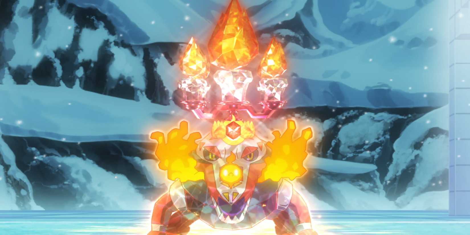 Roy's Skeledirge terastallizing in the anime.