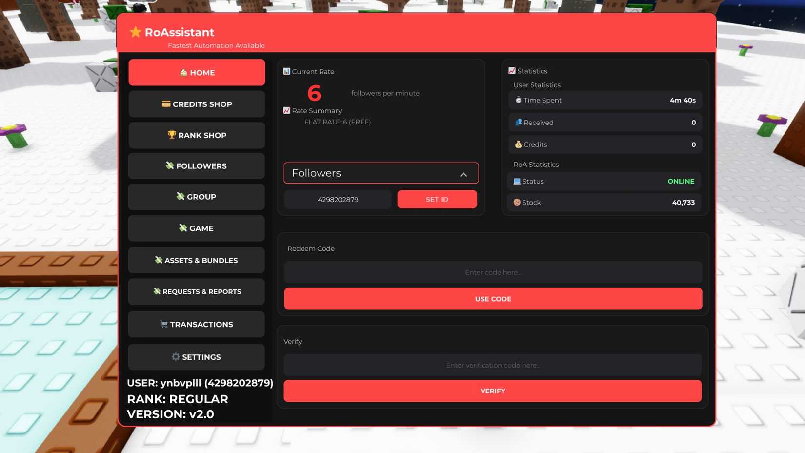 Social Simulator the codes tab