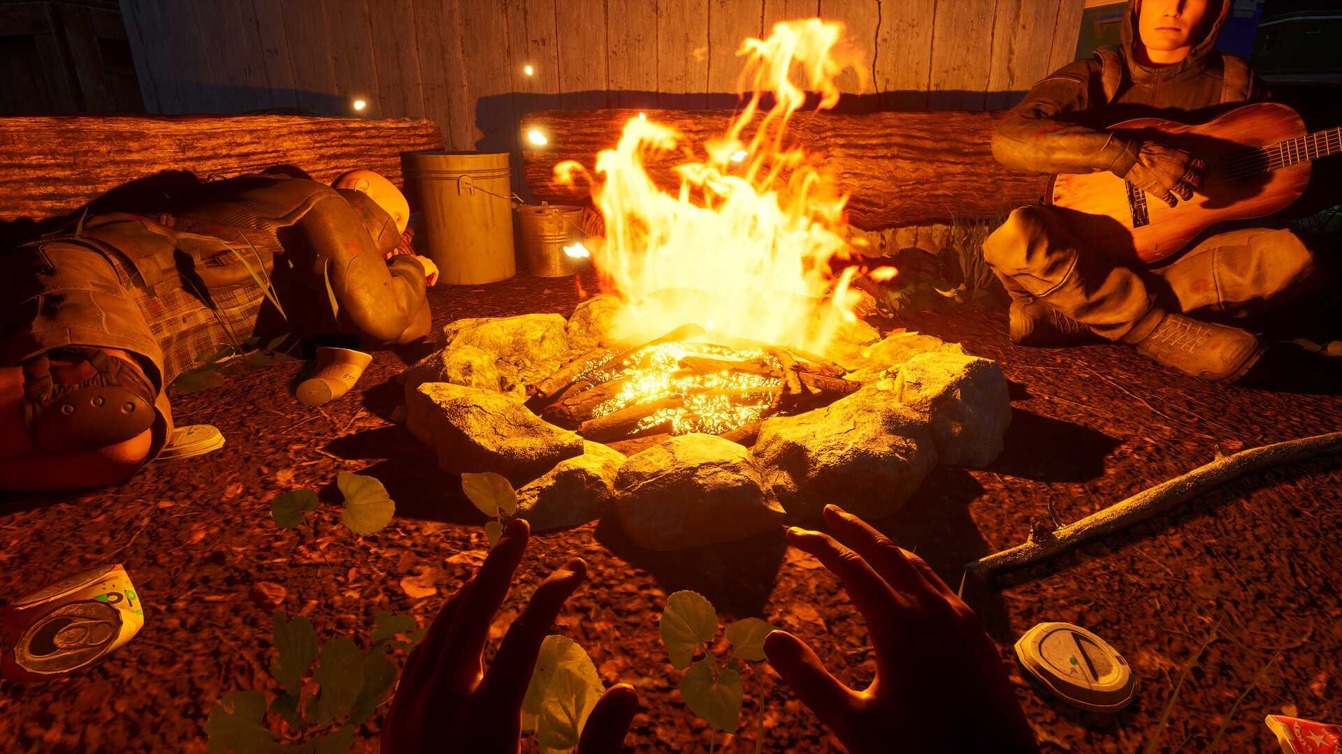 A Group Sitting Around a Campfire in Ardem