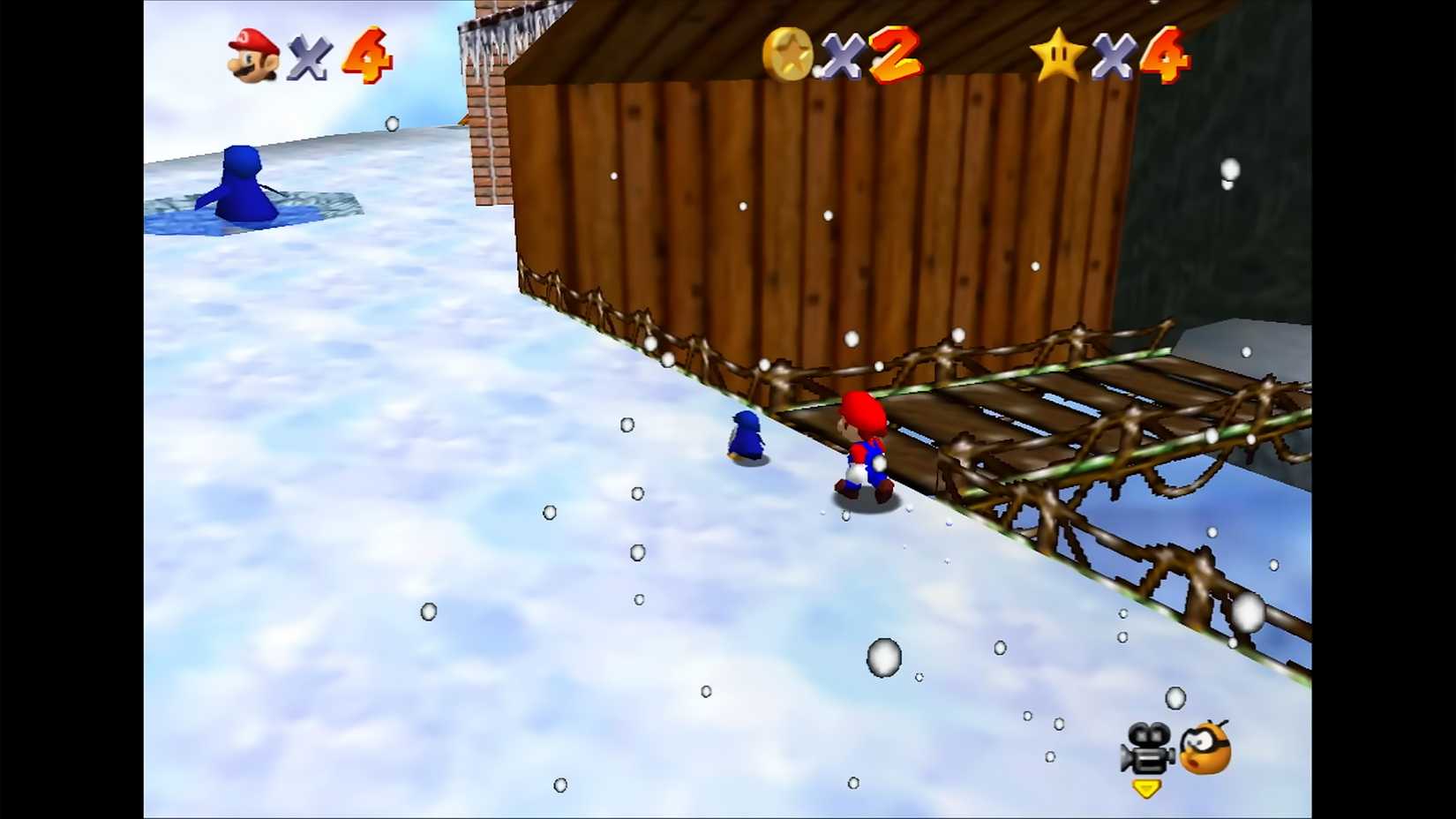 Super Mario 64 snow penguin