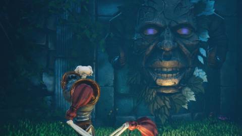 Talking to an NPC in MediEvil (2019)