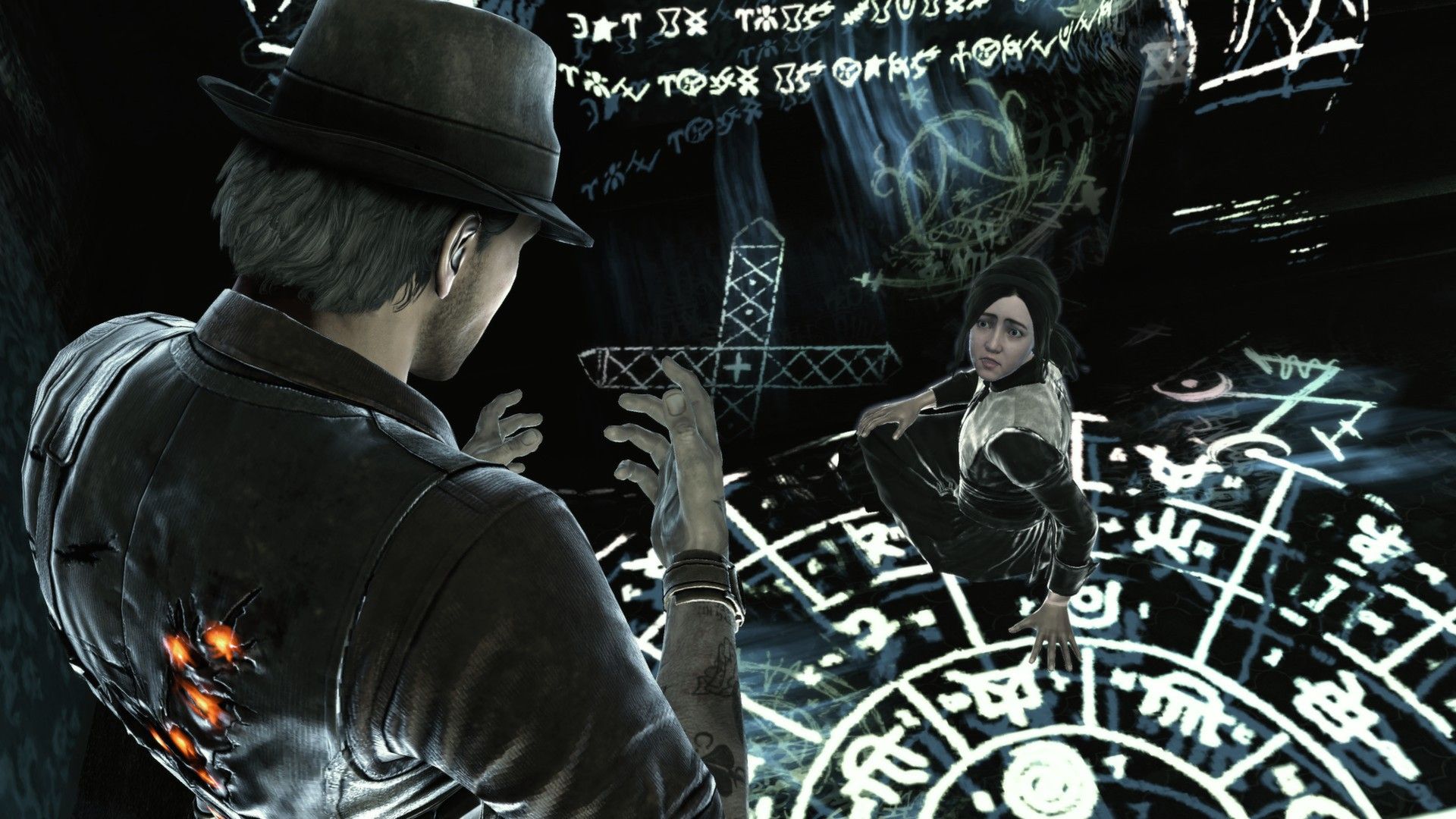 Talking to an NPC in Murdered Soul Suspect (2014)