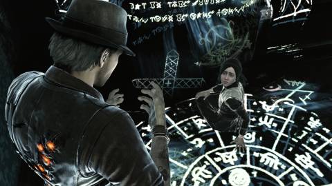 Talking to an NPC in Murdered Soul Suspect (2014)
