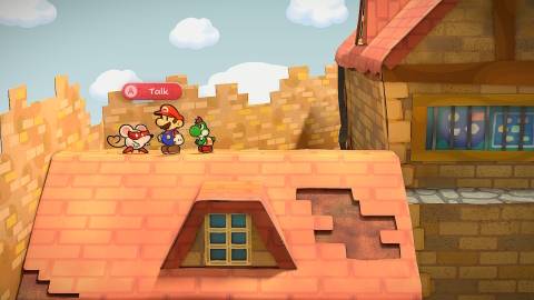 Talking to an NPC in Paper Mario The Thousand-Year Door (2024)