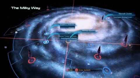 The galactic map in Mass Effect 3 (2012)
