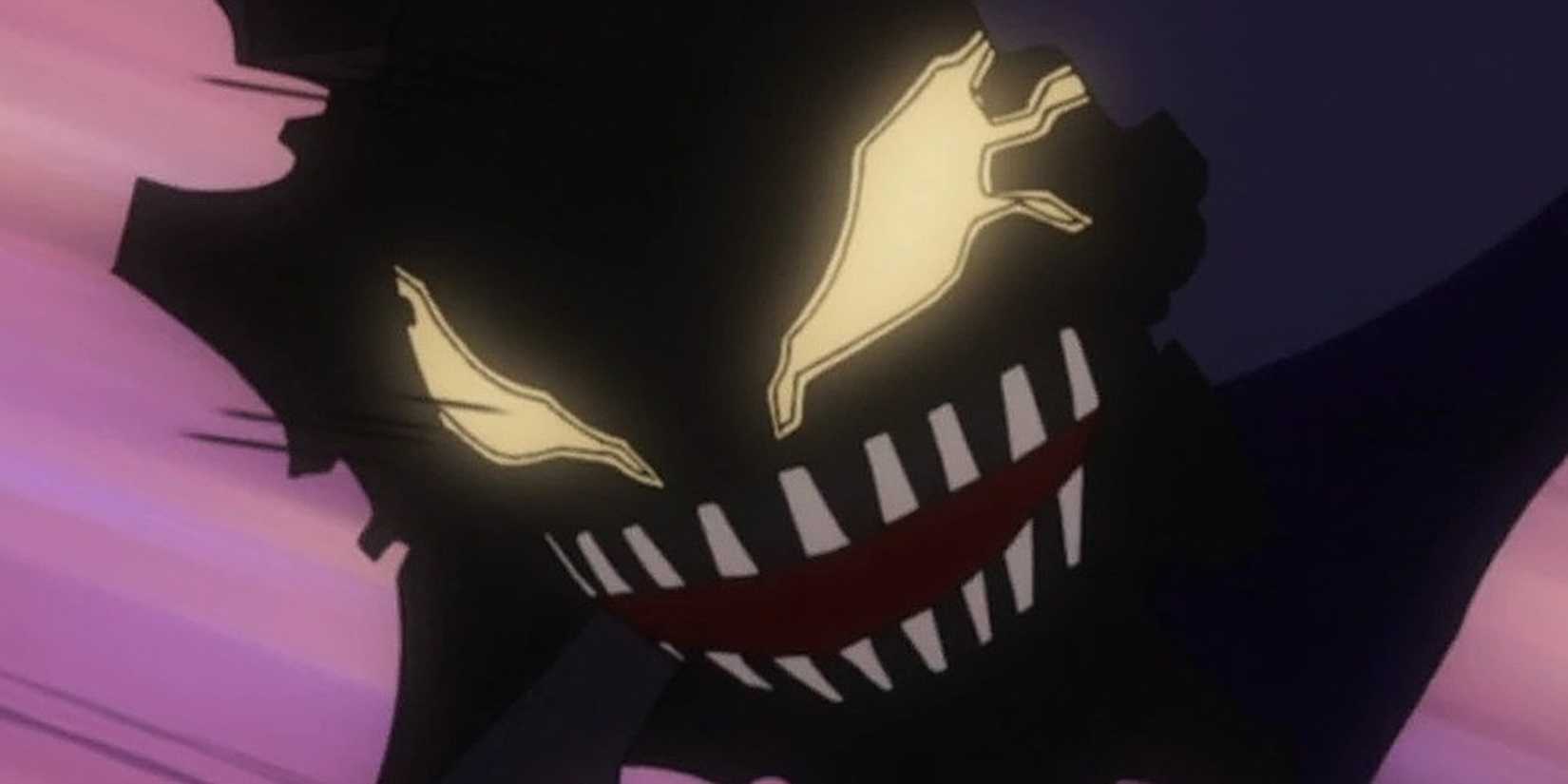 A hooded Nomu attacks in the air.