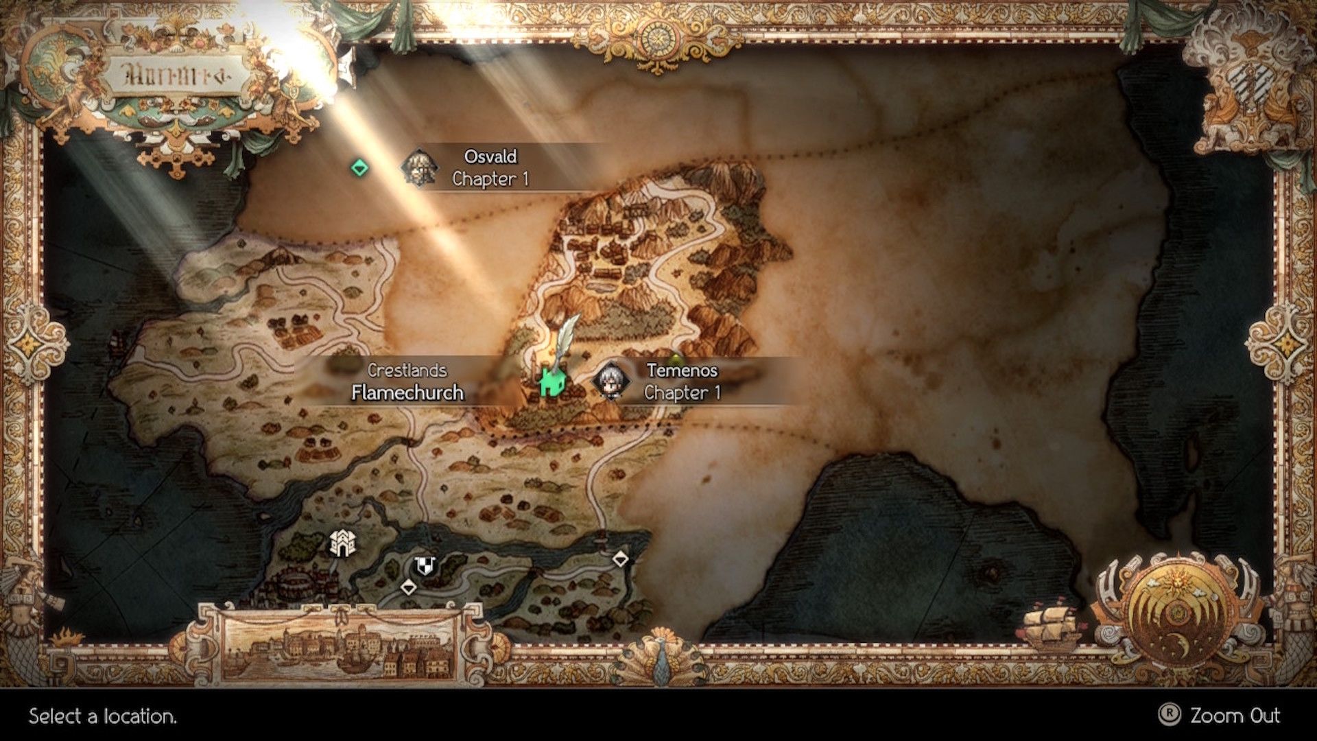The map in Octopath Traveler 2 (2023)