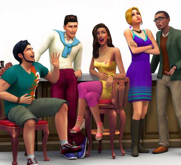 Sims 4 characters at bar